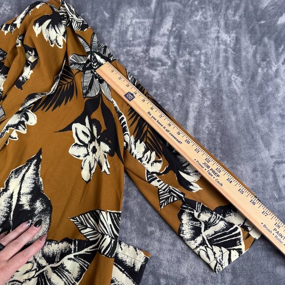 Linea by Louis Dell'Olio Open Front Cardigan Kimono Top Women L Art Floral - Picture 6 of 8